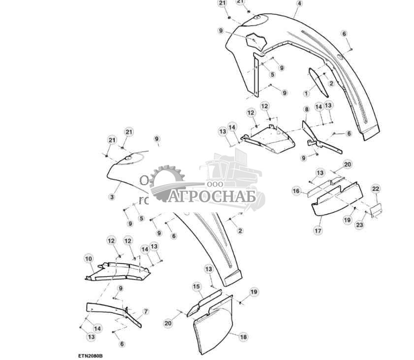 Узел крыла, кабина, без удлинителя 